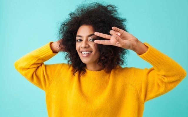 a woman with an authentic smile