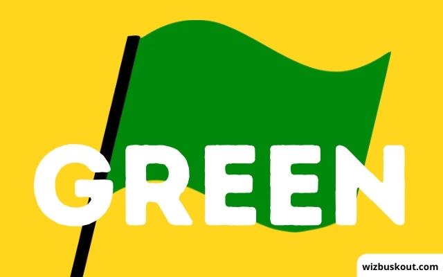 a green flag representing green behavior
