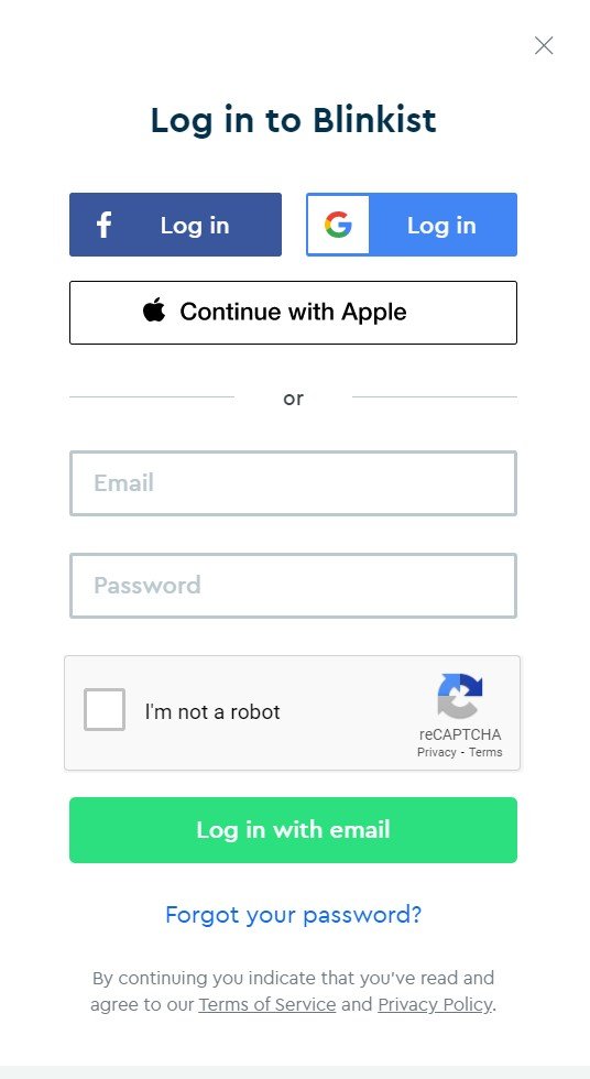 Blinkist log in