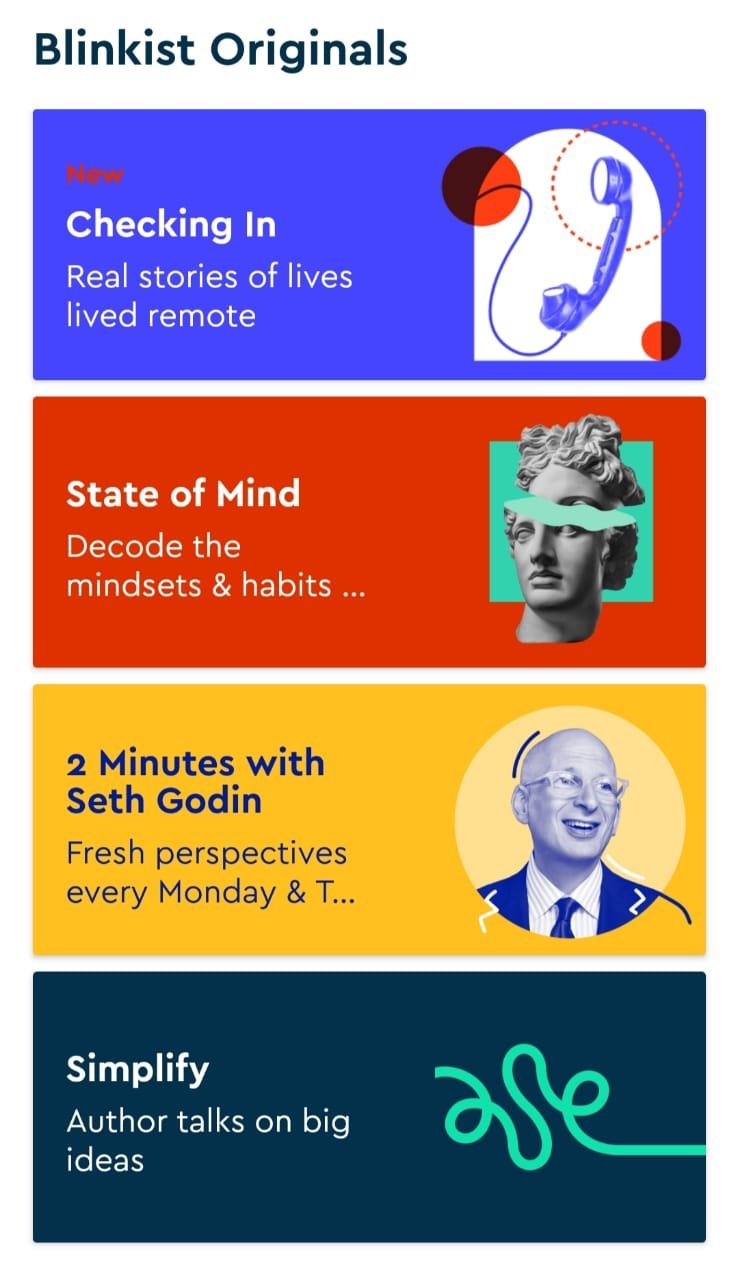 Blinkist originals in mobile app