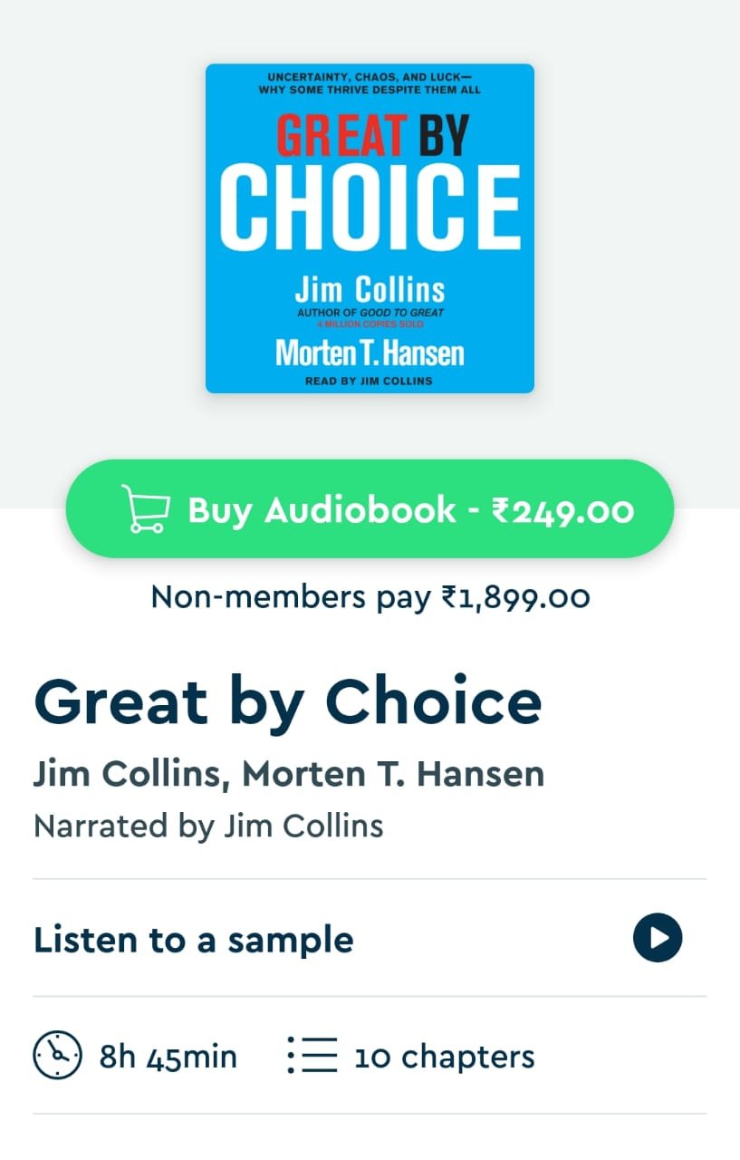 Great by choice audiobook on Blinkist