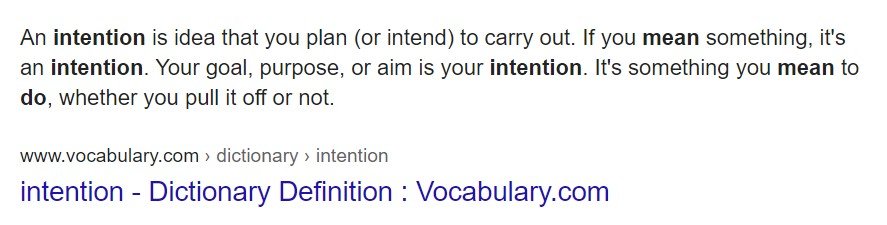 intention meaning