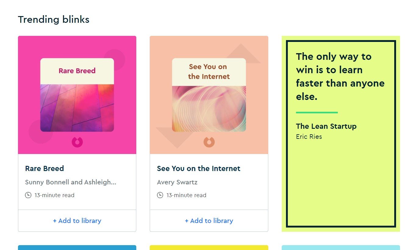 trending blinks on Blinkist web
