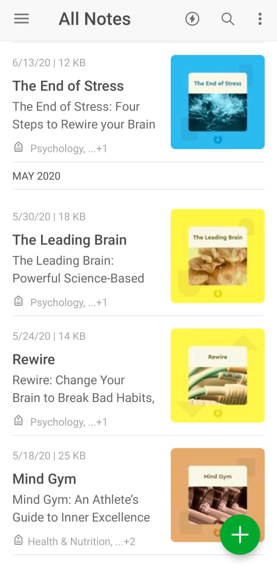 blinkist highlights in evernote