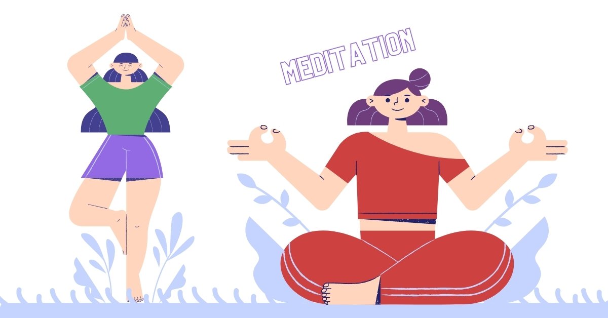 girls practicing meditation and yoga to become mindful