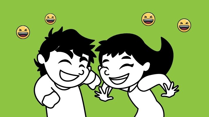 two kids laughing and having fun